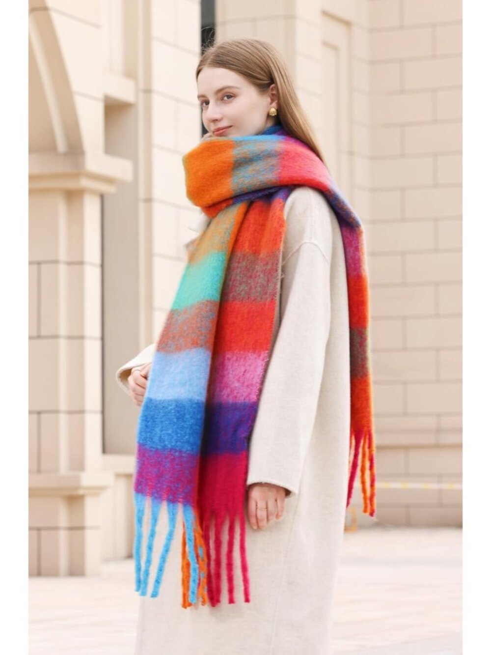 Winter Women Warm Scarf Long Shawl Large Scarves Cold Weather Thick Blanket Scar - Picture 5 of 9